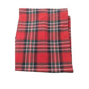 Pier 1 Imports Red Plaid Table Runner Classic Festive Design 100% Cotton Pre-Own